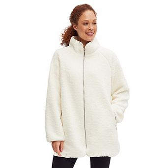ellos Plus Size Sherpa Zip-Front Jacket