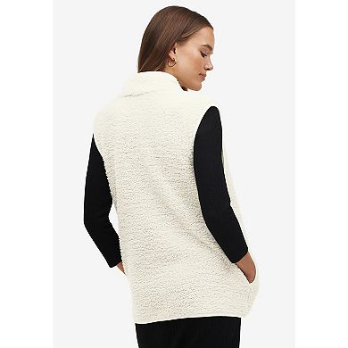 ellos Women's Plus Size Sherpa Vest