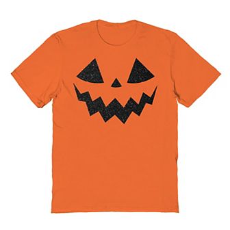 Men's Glitter Pumpkin Halloween Graphic Tee