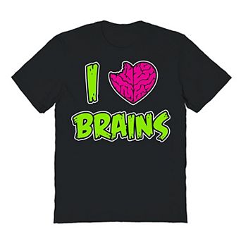 Men's I Heart Brains Halloween Graphic Tee