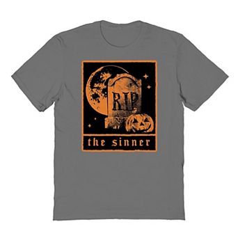 Men's the Sinner Tarot Front Halloween Graphic Tee