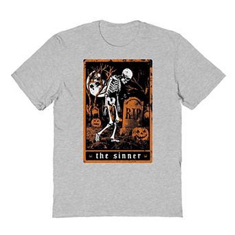 Men's the Sinner Tarot Back Halloween Graphic Tee