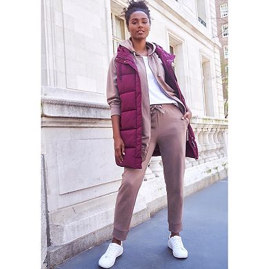 ellos Plus Size Long Hooded Puffer Vest