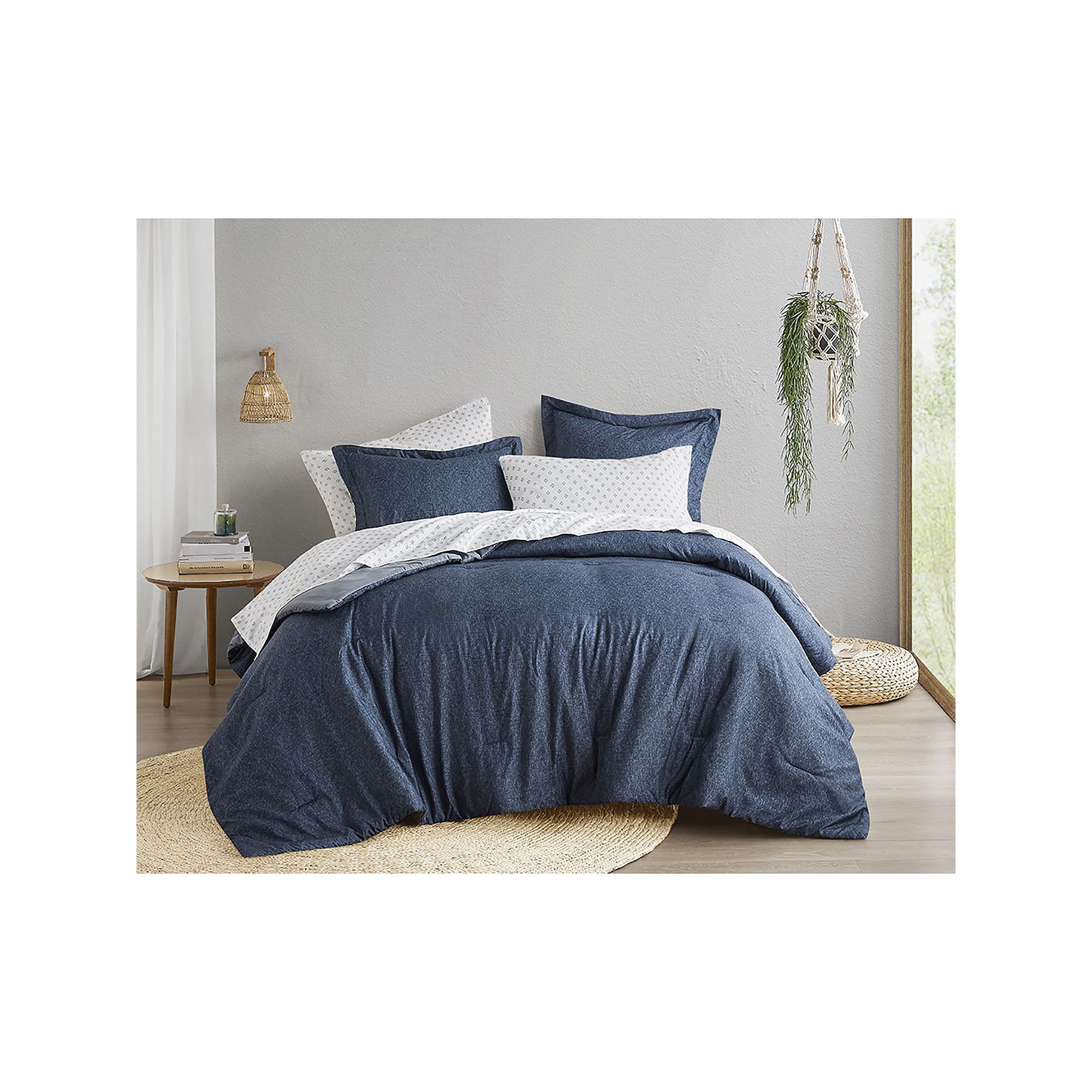 510 Design Camden Chambray Print Microfiber Comforter Set with Bed Sheets, 