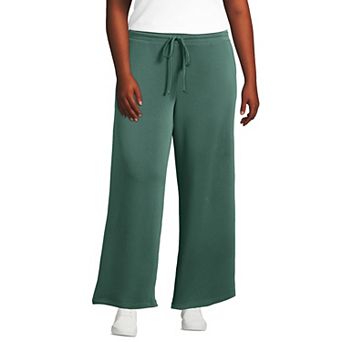 Plus Size Lands' End Cupro Knit Mid Rise Wide Leg Pants