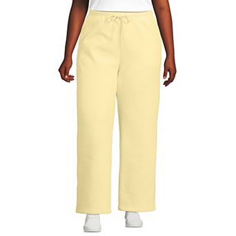 Plus Size Lands' End Fleece High-Rise Relaxed Straight Leg Pants