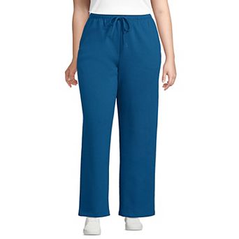 Plus Size Lands' End Fleece High-Rise Relaxed Straight Leg Pants