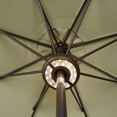 kohls patio umbrella with lights Patiokingdom Outdoor LED, Solar Umbrella w/Tilt Market Umbrella Beige / 9FT Solar powered tiki patio umbrella delivers tropical style Kozyard 15 FT Rectangular Double-Sided