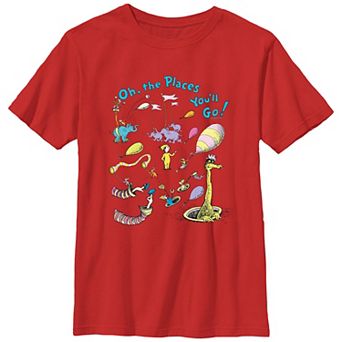 Boys 6-20 Dr. Seuss Oh, The Places You'll Go Poster Graphic Tee