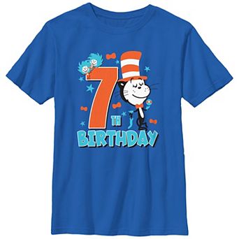 Boys 6-20 Dr. Seuss The Cat In The Hat 7th Birthday Graphic Tee