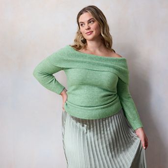Plus Size LC Lauren Conrad Off-The-Shoulder Sweater