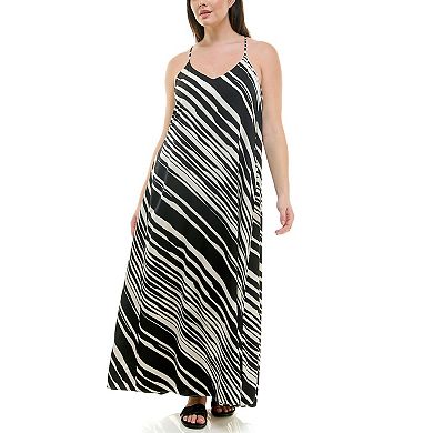 Women's Nicole Miller Sleeveless Flowy Maxi Slip Dress