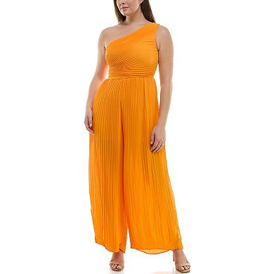 Women's Nicole Miller One Shoulder Pleated Jumpsuit