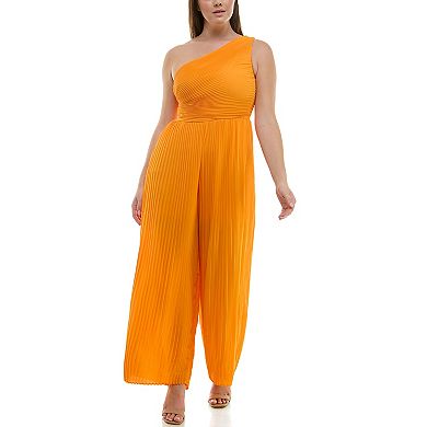 Women's Nicole Miller One Shoulder Pleated Jumpsuit