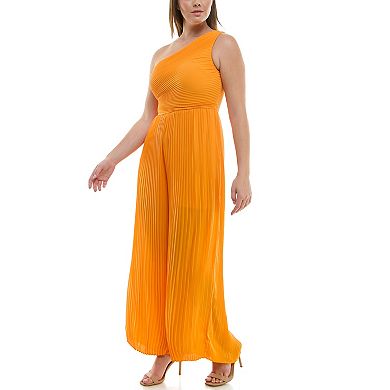 Women's Nicole Miller One Shoulder Pleated Jumpsuit