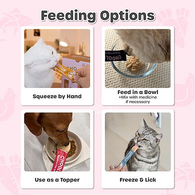 Choolip Squeeze Vita Stick for Cats and Dogs Lickable Treats Multivitamin Variety Pack - 49 Pack