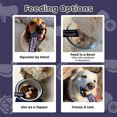 Choolip Squeeze Vita Stick - Brain Support - Natural Vitamin-Infused Cat and Dog Treats - 49 Sticks