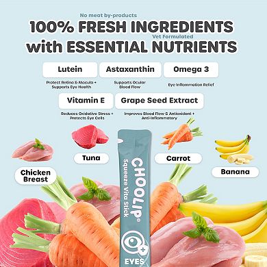 Choolip Squeeze Vita Stick - Natural Vitamin-Infused Lickable Cat and Dog Treats - 49 Sticks