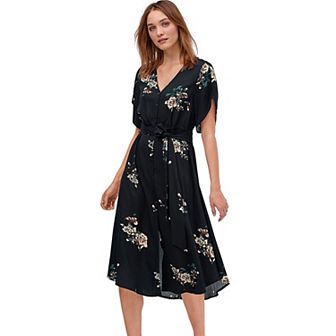 ellos Plus Size Keyhole-Back Button-Front Shirtdress