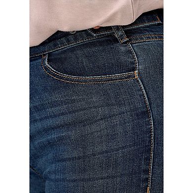 ellos Plus Size Stretch Mid-Rise Adjustable Waist Bootcut Jean