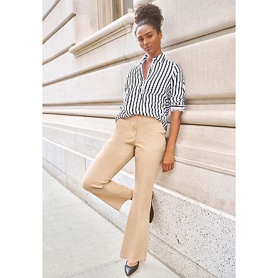 ellos Plus Size Button Placket Popover Tunic