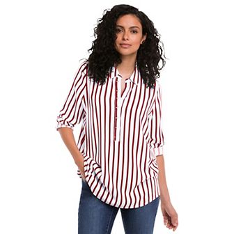 ellos Plus Size Button Placket Popover Tunic