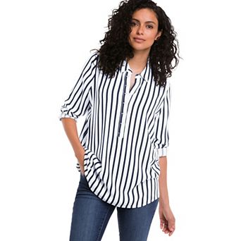 ellos Plus Size Button Placket Popover Tunic
