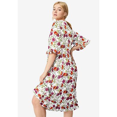 ellos Plus Size Ruffled Empire Dress
