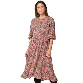 ellos Plus Size Ruffled Empire Dress