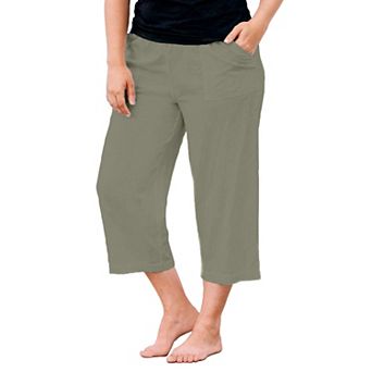 ellos Plus Size Linen-Blend Drawstring Capris