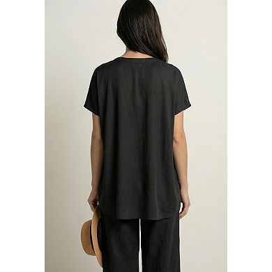 ellos Plus Size Oversized Linen-Blend Tunic