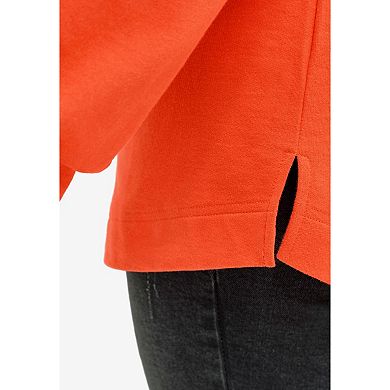 ellos Plus Size French Terry Blouson Sleeve Sweatshirt Tunic
