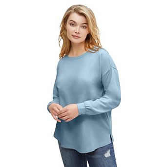 ellos Plus Size French Terry Blouson Sleeve Sweatshirt Tunic