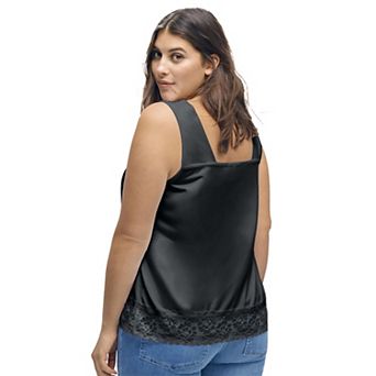 ellos Plus Size Lace-Trim Tank