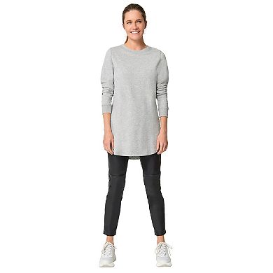 Ellos Plus Size French Terry Sweatshirt Tunic With Shirttail Hem