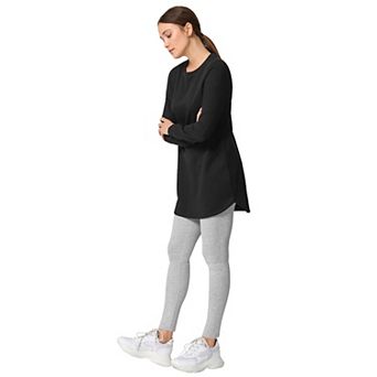 ellos Plus Size French Terry Sweatshirt Tunic With Shirttail Hem