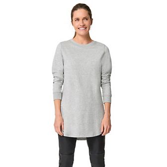 ellos Plus Size French Terry Sweatshirt Tunic With Shirttail Hem