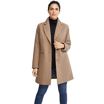 ellos Plus Size Classic Wool-Blend Coat