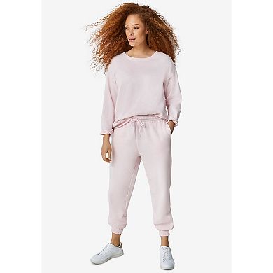 ellos Plus Size Drawstring Waist Fleece Sweatpants