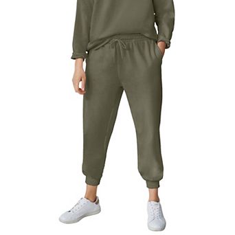 ellos Plus Size Drawstring Waist Fleece Sweatpants