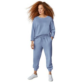 ellos Plus Size Drawstring Waist Fleece Sweatpants