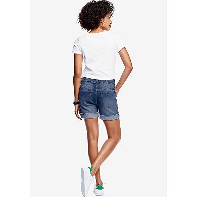 ellos Plus Size Frayed Cuff Hem Shorts