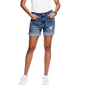 ellos Plus Size Frayed Cuff Hem Shorts