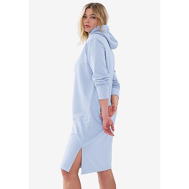 ellos Plus Size French Terry Hooded Sweatshirt Dress