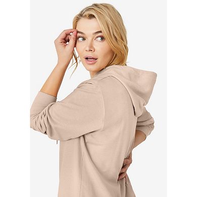 ellos Plus Size French Terry Hooded Sweatshirt Dress