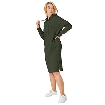 ellos Plus Size French Terry Hooded Sweatshirt Dress