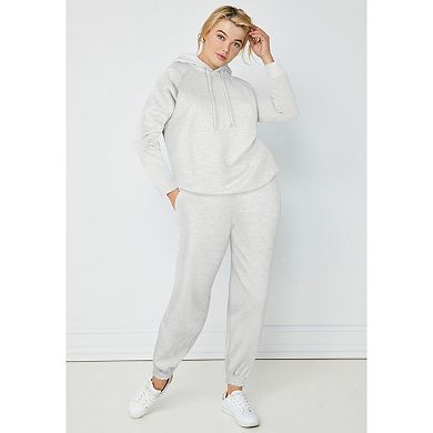 ellos Plus Size Hooded Fleece Boxy Sweatshirt