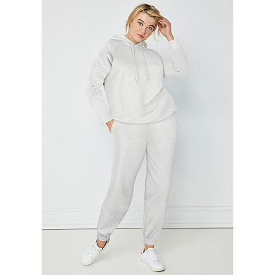 ellos Plus Size Hooded Fleece Boxy Sweatshirt