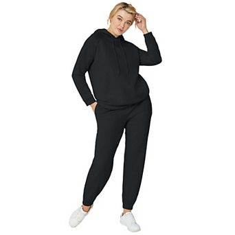 ellos Plus Size Hooded Fleece Boxy Sweatshirt