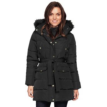 ellos Plus Size Belted Puffer Coat